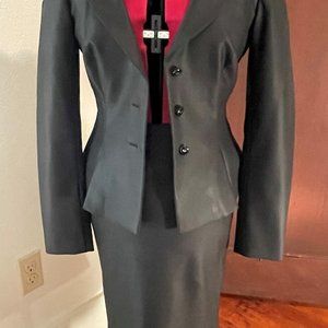 Escada Black Silk Suit with Lacing Detail